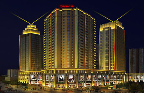 四川巴中市财富广场楼体亮化工程